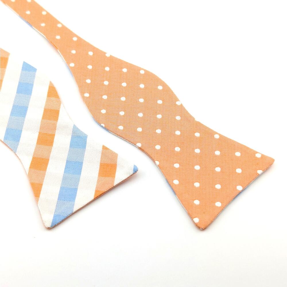 Izod Bow Tie Adjustable Reversible Polka Dot Plaid Retro Coastal Southern Prep